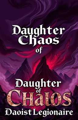 A chaotic landscape with a swirling air of destruction, featuring dramatic dark purple and red colors