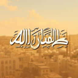 An artistic depiction of the phrase "Al Quds" rendered in exquisite Arabic calligraphy
