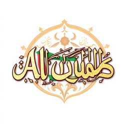 An artistic depiction of the phrase "Al Quds" rendered in exquisite Arabic calligraphy