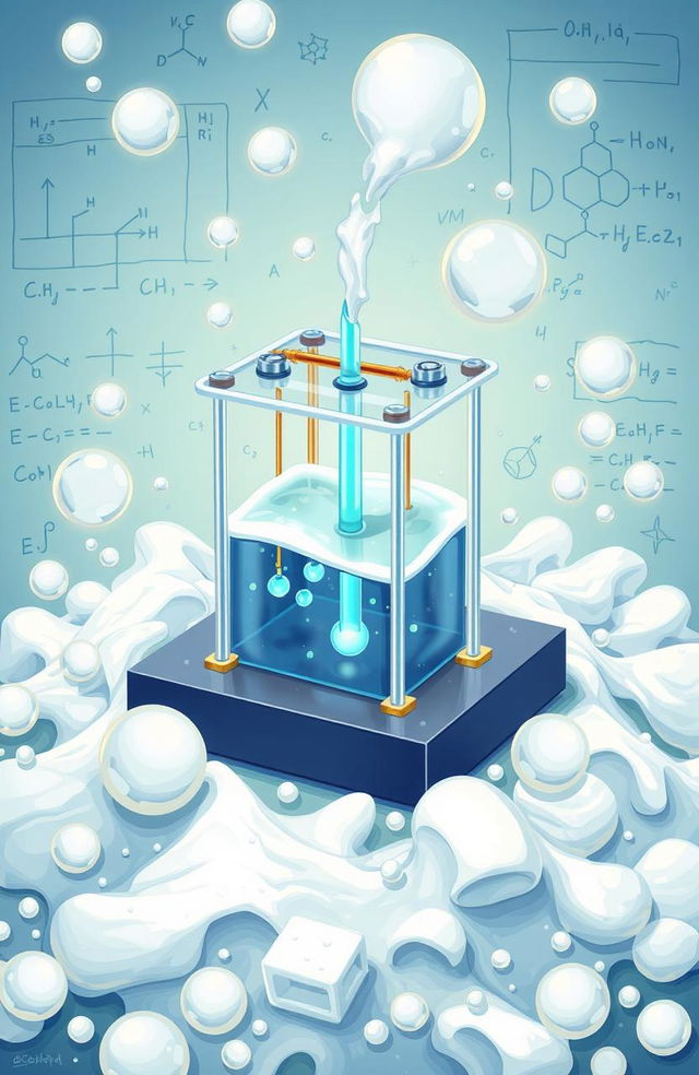 A detailed illustration of a Galvani cell, showcasing its components such as electrodes, electrolyte, and salt bridge, integrated with elements of electronic chemistry like circuits and energy flow