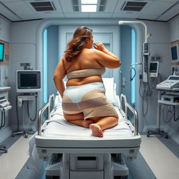 A full-body image of a beautiful 48-year-old mature woman (MILF) with Venezuelan features, curvaceous body, large breasts size 42DD, wide hips, a very slim waist, thick thighs, and firm, beautiful legs