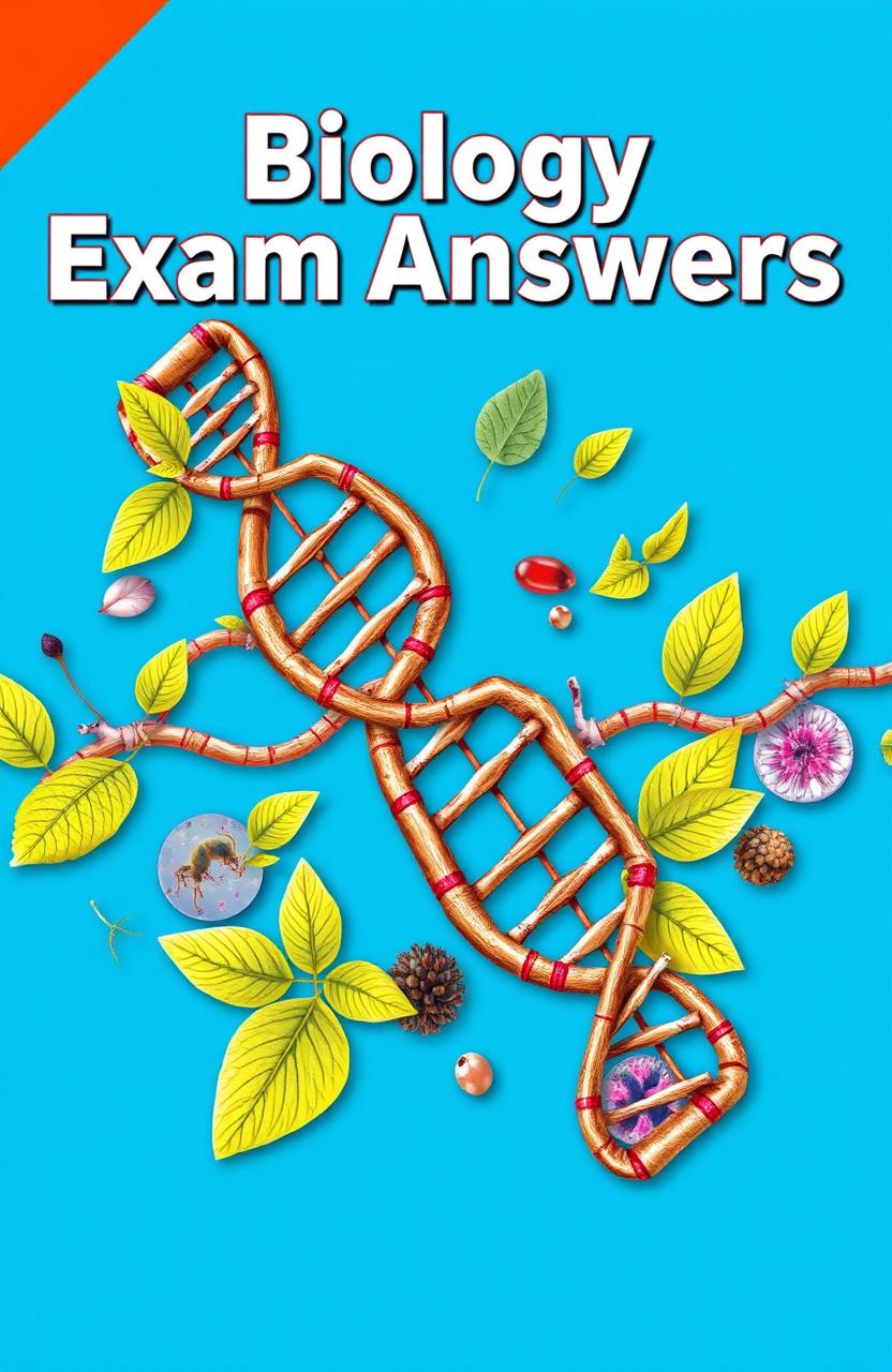 A creative and eye-catching cover design for a biology exam answer book