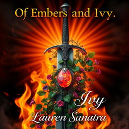 A captivating book cover for 'Of Embers and Ivy'