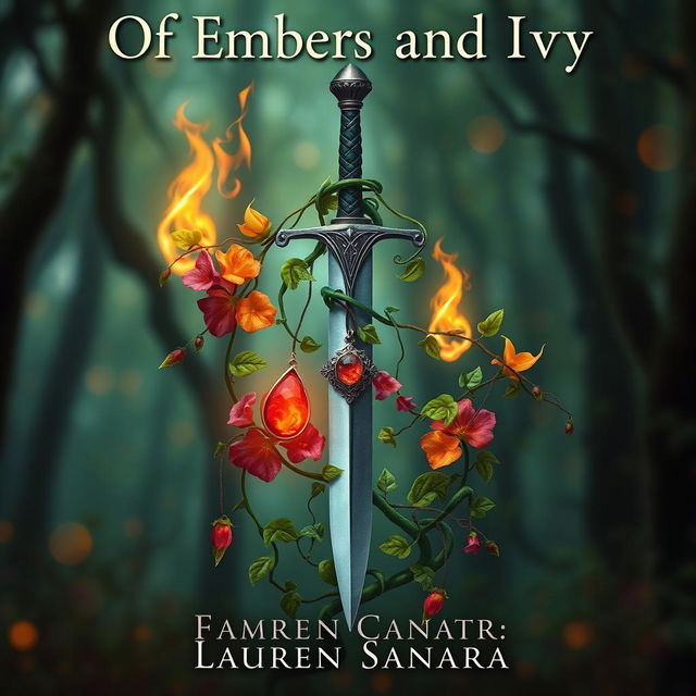 A full book cover design for the title 'Of Embers and Ivy'