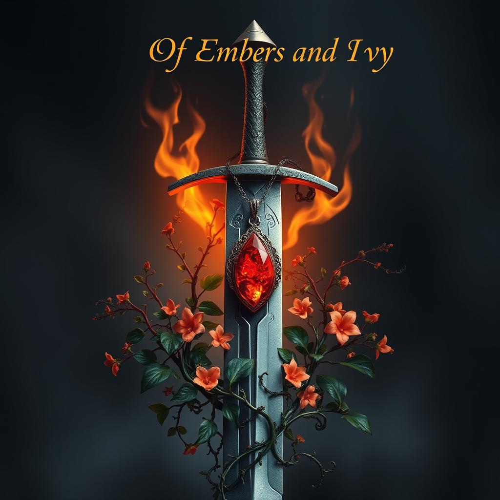 A full book cover design for the title 'Of Embers and Ivy'