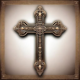 A high-quality digital art image of a beautifully crafted cross