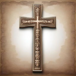 A high-quality digital art image of a beautifully crafted cross
