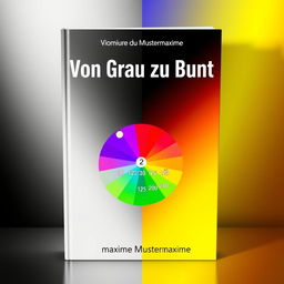A visually striking book cover design for 'Von Grau zu Bunt' by author Maxime Mustermaxime