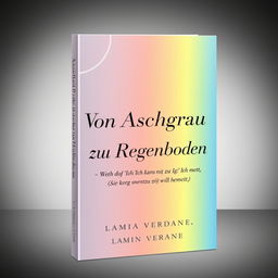 An inspiring book cover design for 'Von Aschgrau zu Regenbogen - Wie du von "Ich kann nicht" zu "Ich will" kommst' by author Lamia Verdane