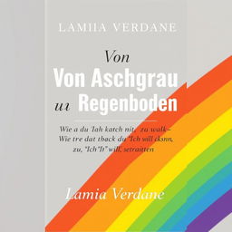 An inspiring book cover design for 'Von Aschgrau zu Regenbogen - Wie du von "Ich kann nicht" zu "Ich will" kommst' by author Lamia Verdane