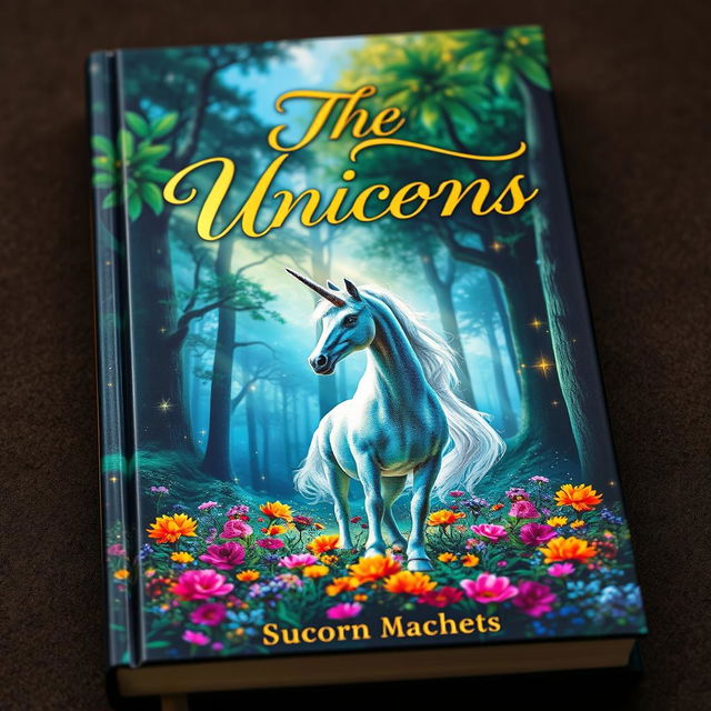 A stunning book cover featuring an enchanting forest illuminated by soft, ethereal light filtering through the trees