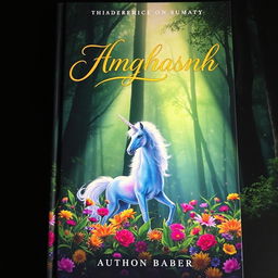 A stunning book cover featuring an enchanting forest illuminated by soft, ethereal light filtering through the trees