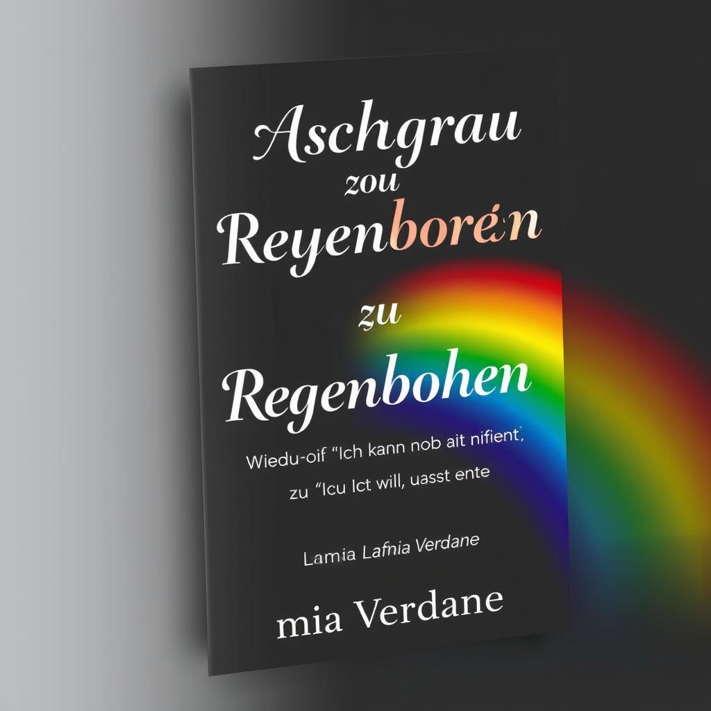 An eye-catching book cover for 'Von Aschgrau zu Regenbogen - Wie du von "Ich kann nicht" zu "Ich will" kommst' by author Lamia Verdane