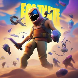 A digital art image displaying a Fortnite-themed scene