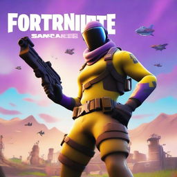 A digital art image displaying a Fortnite-themed scene