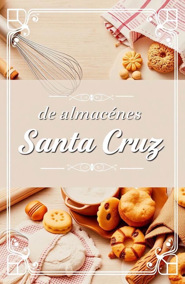 Professional cover design for a baking products distributor, featuring the title 'Gestión de Almacenes Santa Cruz'