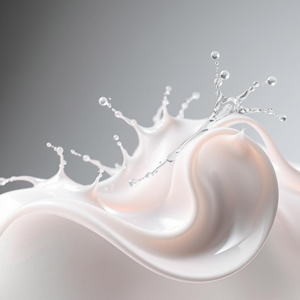 An abstract and artistic depiction of a fluid substance resembling semen, emphasizing textures and organic shapes