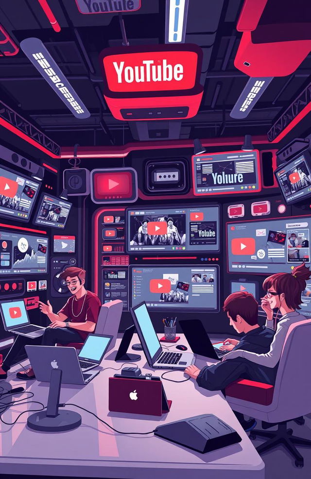 A visually striking concept image representing the theme of YouTube automation