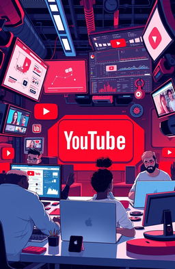 A visually striking concept image representing the theme of YouTube automation