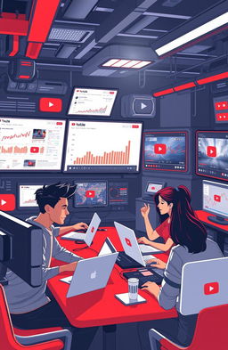 A visually striking concept image representing the theme of YouTube automation