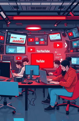 A visually striking concept image representing the theme of YouTube automation