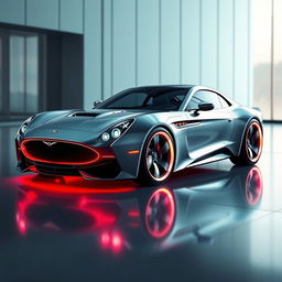 A captivating digital artwork of a futuristic Ford Thunderbird, envisioned as a stunning supercar from the future