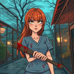 A horror slasher cartoon image titled 'Cages Past Dusk'