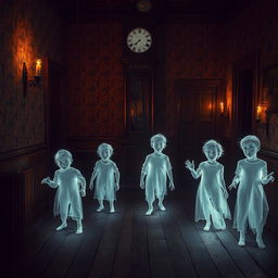 A chilling scene inside a scary, decrepit old house
