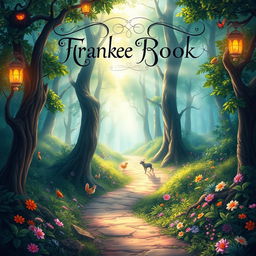 A stunning and captivating book cover design featuring a mystical forest with vibrant colors and enchanting details
