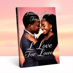 A captivating book cover design featuring the title "Forever, For Always, For Love" prominently displayed in elegant, romantic font at the top