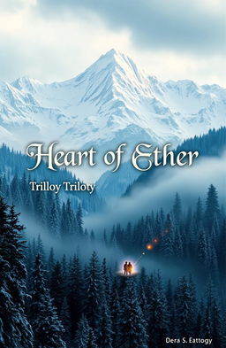 An epic fantasy book cover for the trilogy titled 'Heart of Ether'