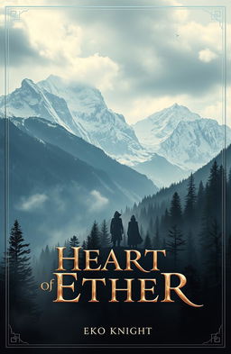 An epic fantasy movie poster for a trilogy titled 'Heart of Ether' by Eko Knight