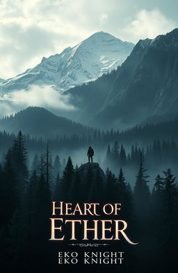 An epic fantasy movie poster for a trilogy titled 'Heart of Ether' by Eko Knight