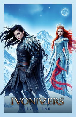A breathtaking fantasy movie poster featuring two stunning warrioresses