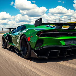 A sleek and futuristic sports car inspired by the Lamborghini Sián, featuring aggressive aerodynamic lines and a custom tuning aesthetic
