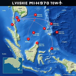 A detailed and informative visual representation of maps illustrating the flight path of Malaysia Airlines Flight MH370, showcasing various segments of the route taken towards Beijing
