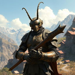 In a captivating avatar-like fantasy world, the scene reveals a small village nestled high in the mountains, providing a scenic backdrop