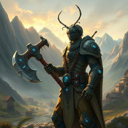 In an enchanting avatar-like fantasy world, the scene unfolds with a small village nestled in the rugged mountains, providing a stunning natural backdrop