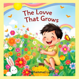 A square book cover design for a children's book titled 'The Love That Grows' by Muhammad Latif