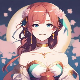 An image of a waifu, drawn in high-quality digital art style