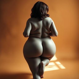 A voluptuous bbw woman posing artistically, emphasizing her beautiful curves