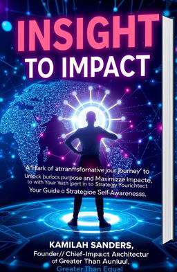 A book cover design featuring the title 'Insight to Impact: Embark on a Transformative Journey to Unlock Purpose and Maximize Impact with Your Guide to Strategic Self-Awareness' prominently displayed