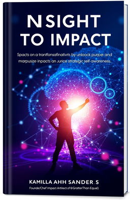 A book cover design featuring the title 'Insight to Impact: Embark on a Transformative Journey to Unlock Purpose and Maximize Impact with Your Guide to Strategic Self-Awareness' prominently displayed