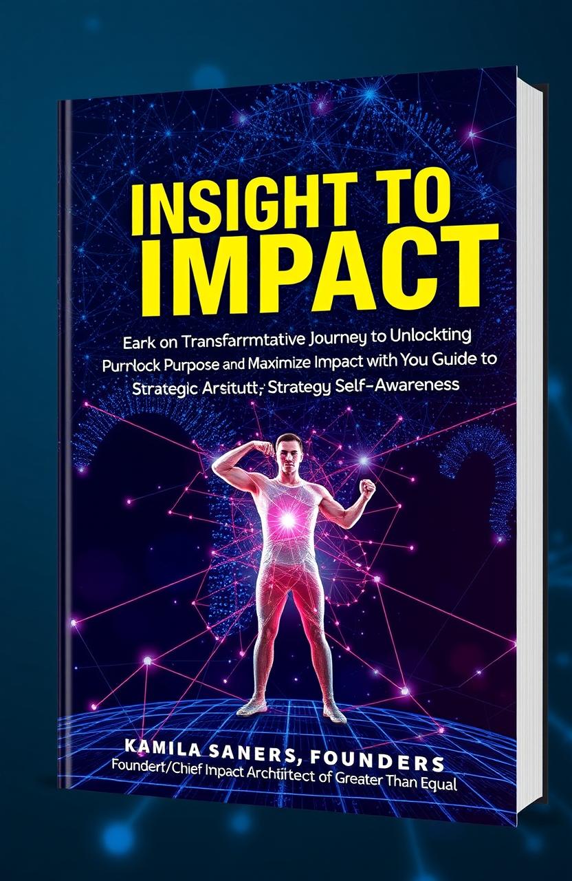 A book cover design featuring the title 'Insight to Impact: Embark on a Transformative Journey to Unlock Purpose and Maximize Impact with Your Guide to Strategic Self-Awareness' prominently displayed
