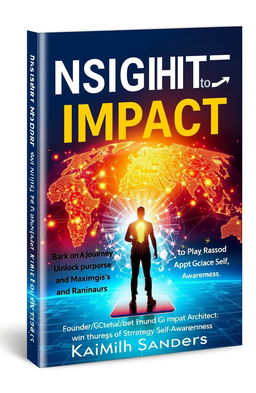 A book cover design featuring the title "Insight to Impact: Embark on a Transformative Journey to Unlock Purpose and Maximize Impact with Your Guide to Strategic Self-Awareness" by Kamilah Sanders, Founder/Chief Impact Architect of Greater Than Equal