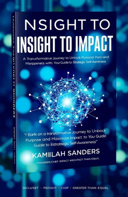 A book cover design for 'Insight to Impact: Embark on a Transformative Journey to Unlock Purpose and Maximize Impact with Your Guide to Strategic Self-Awareness' by Kamilah Sanders