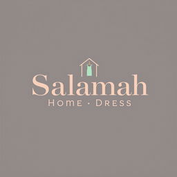 A modern and elegant logo design for 'Salamah Home Dress', featuring stylish typography that emphasizes the brand name
