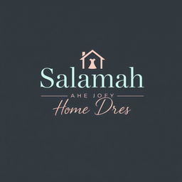 A modern and elegant logo design for 'Salamah Home Dress', featuring stylish typography that emphasizes the brand name