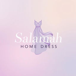 A stylish and modern logo design for 'Salamah Home Dress' that prominently features the image of a beautiful home dress (daster)