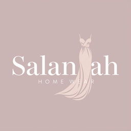A sophisticated logo design for 'Salamah Home Wear' that prominently features an elegant home dress (daster)